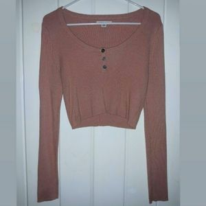 American Eagle Outfitters Long Sleeve Crop Top